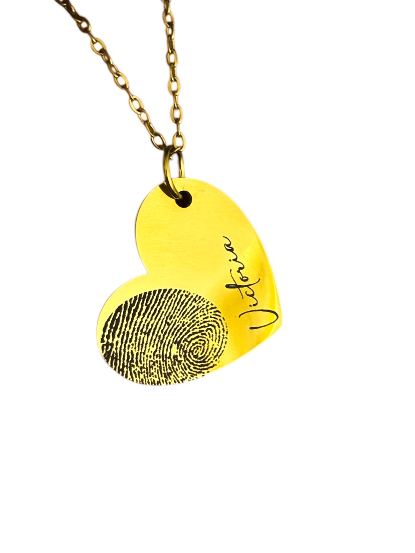 COLLAR CORAZÓN NOMBRE Y HUELLA